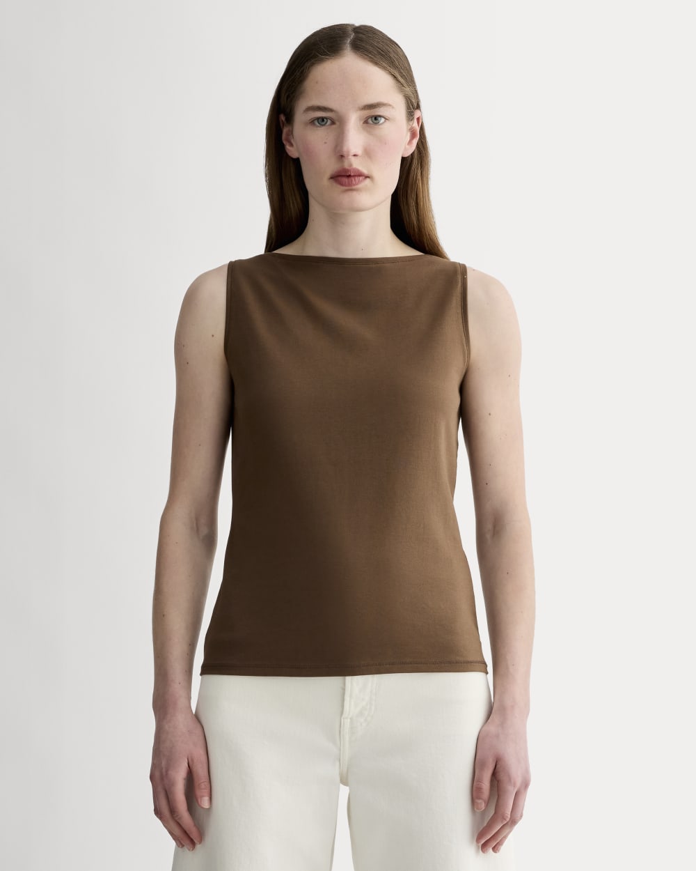 womens-supima-form-boatneck-tank-cocoa | primary
