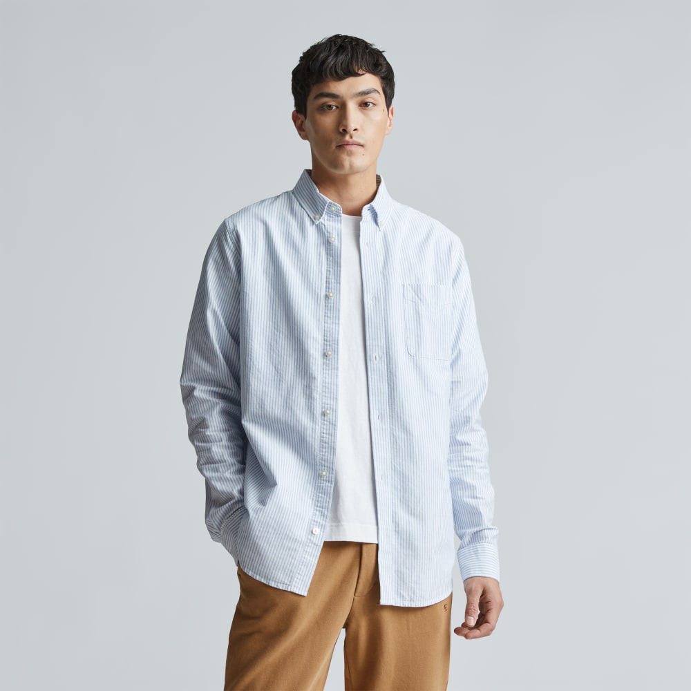 The Classic Oxford Shirt | White / Blue | Standard Everlane The Classic Oxford Shirt | White / Blue | Standard Everlane