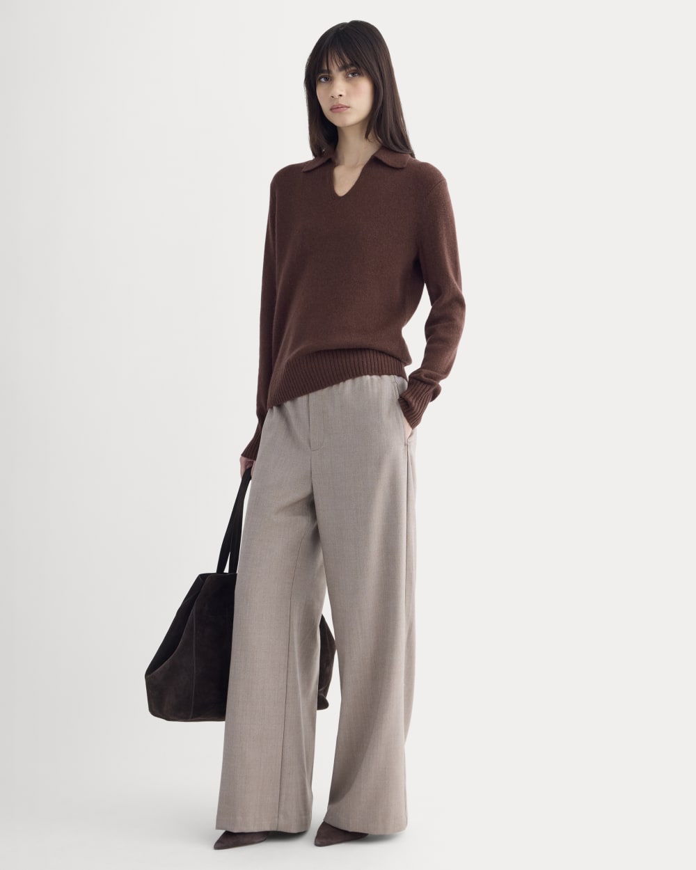 womens-cashmere-polo-sweater-dark-mahogany
