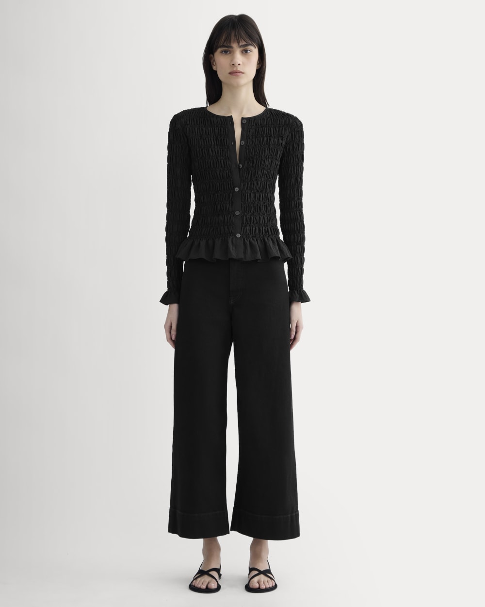 womens-smocked-cardigan-black