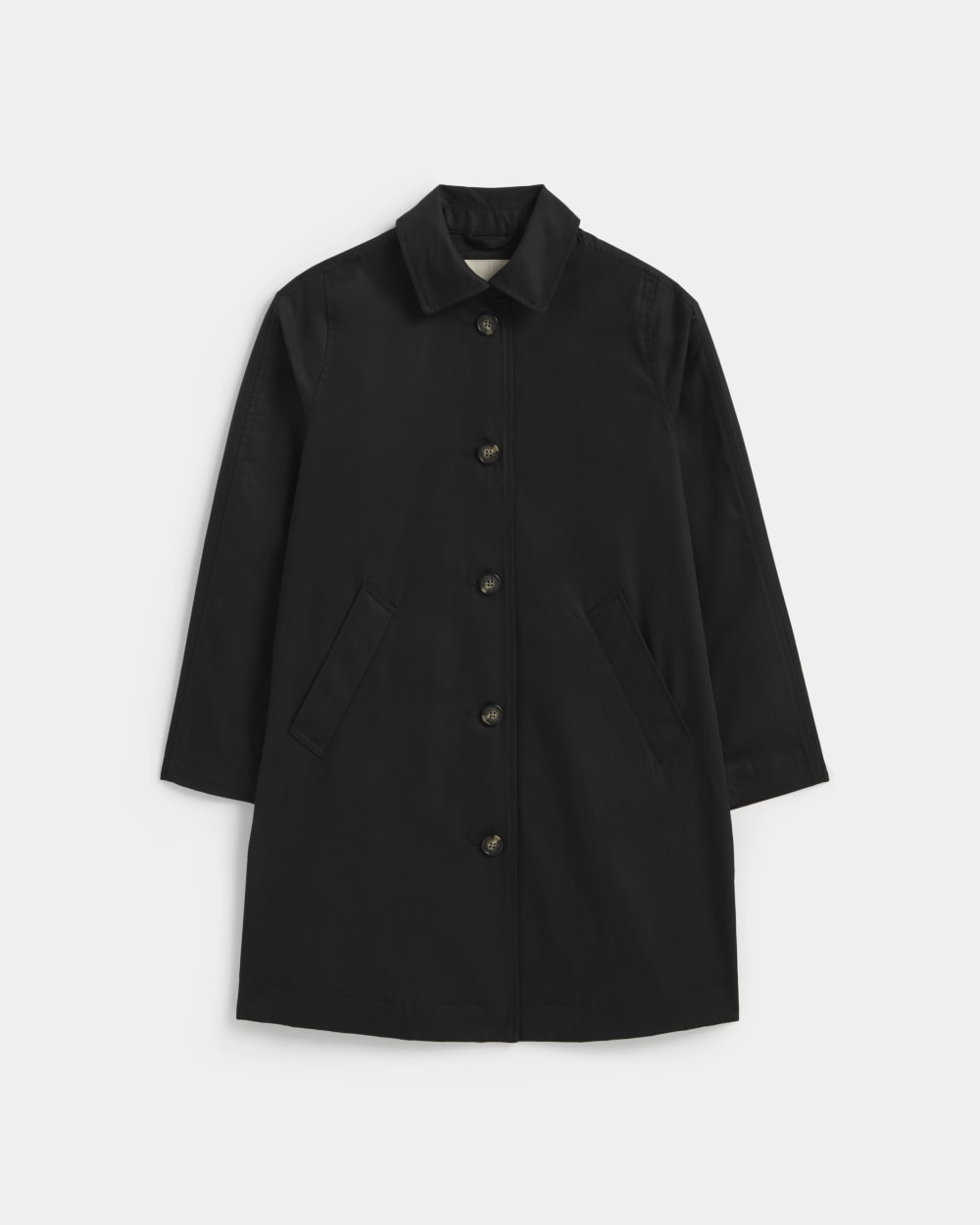 womens-cotton-twill-mac-coat-black | alt