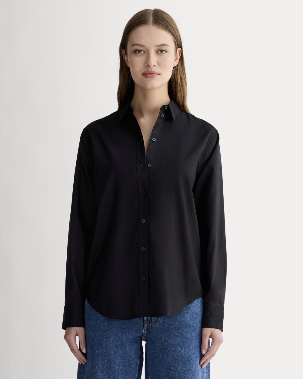 womens-silky-cttn-relaxed-shirt-black | primary