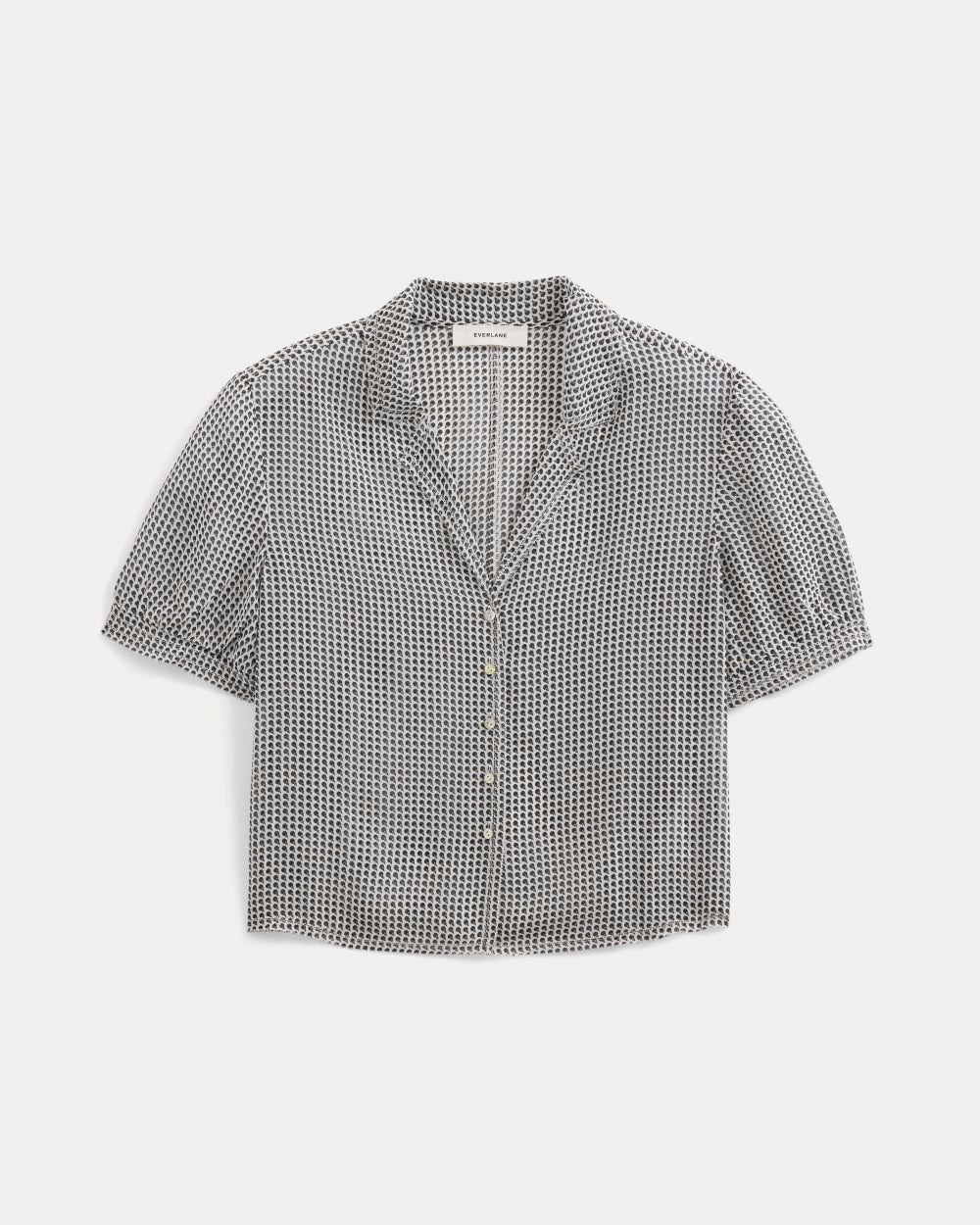 womens-notch-collar-shirt-silk-georgette-bone-dots | alt