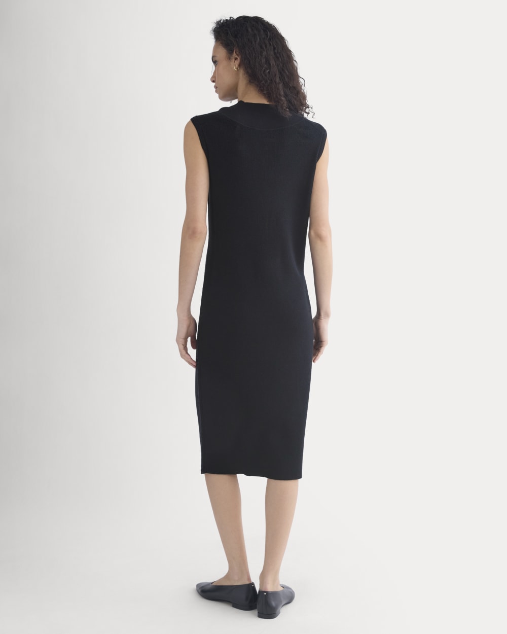 womens-relaxed-v-neck-midi-sweater-dress-black