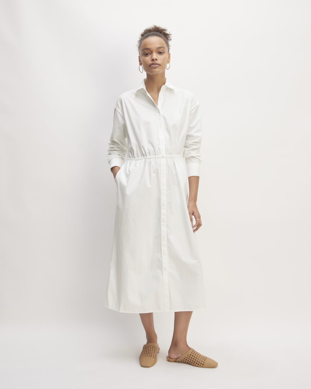 The Supima Cotton Midi Shirt Dress | White Everlane The Supima Cotton Midi Shirt Dress | White Everlane