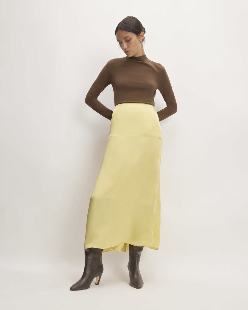 The Hammered Satin Slip Skirt | Raffia – Everlane