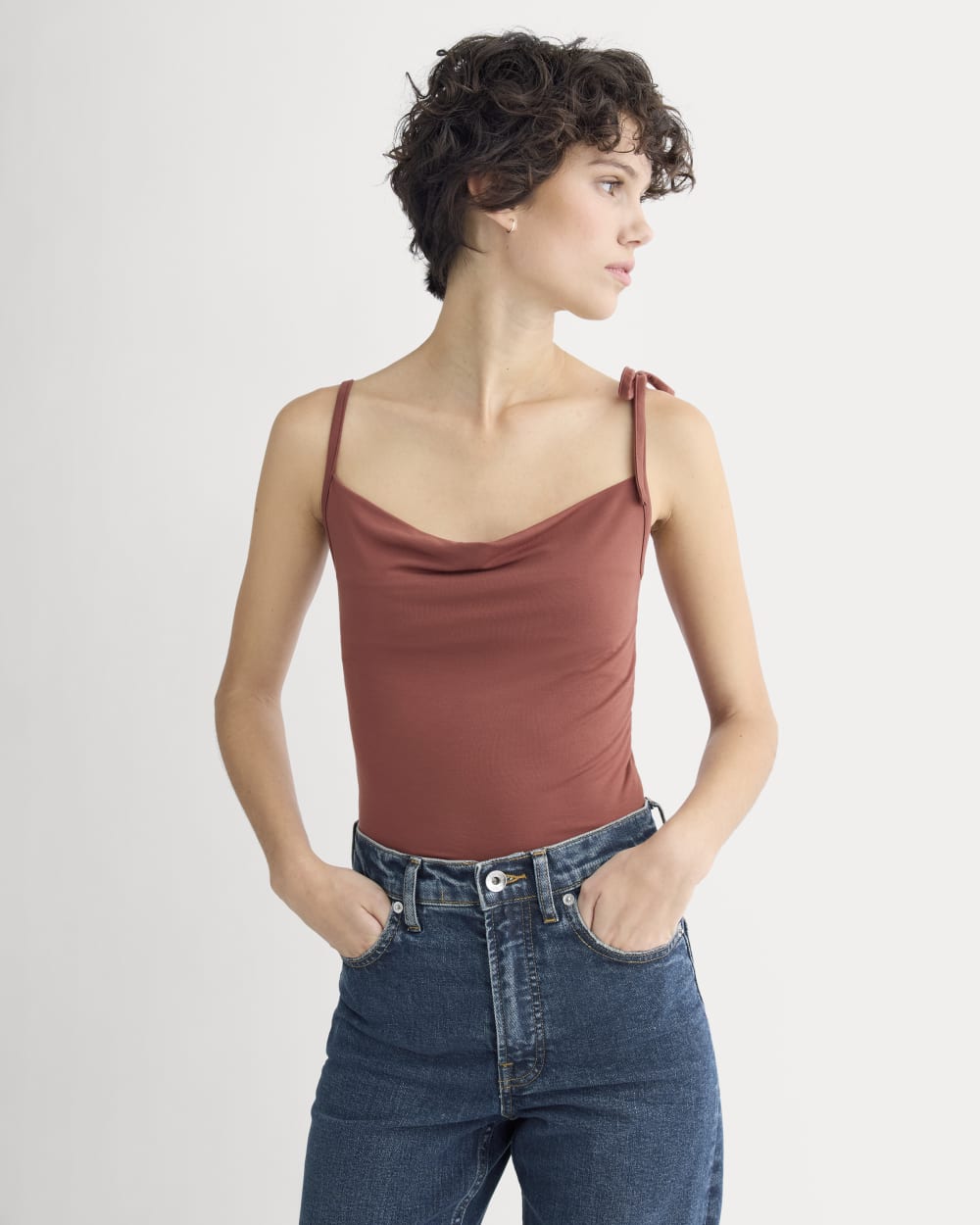 womens-tie-shoulder-tank-henna-red | primary