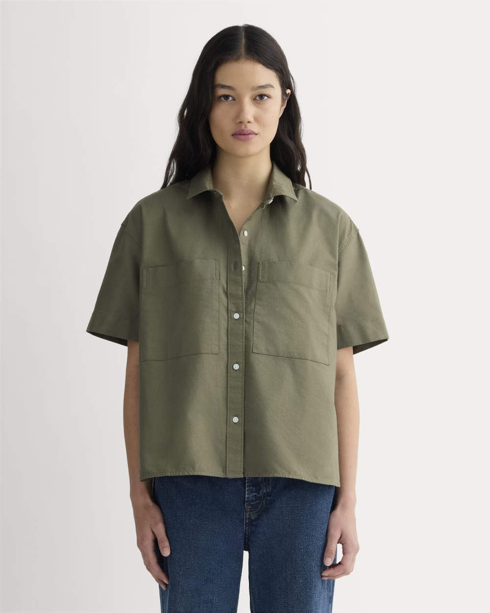 The Short-Sleeve Boxy Oxford | Kalamata – Everlane