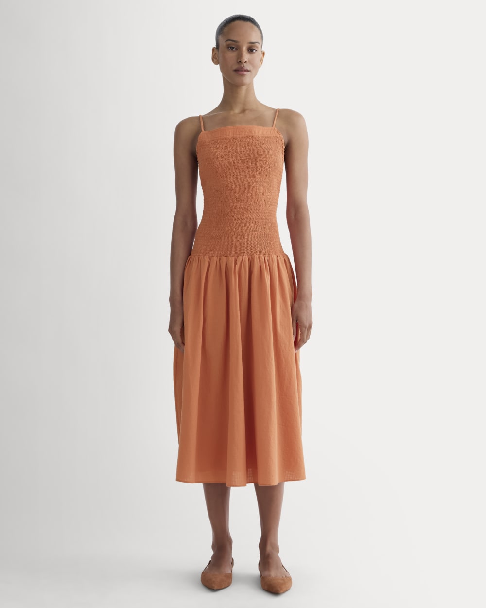 The Gauze Open-Back Dress | Soft Orange Everlane The Gauze Open-Back Dress | Soft Orange Everlane