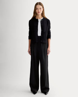 The Draper Pleated Pant in Buttersmooth | Black | 30" Inseam