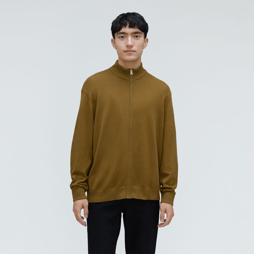 The No-Sweat Full Zip Sweater Tapenade – Everlane