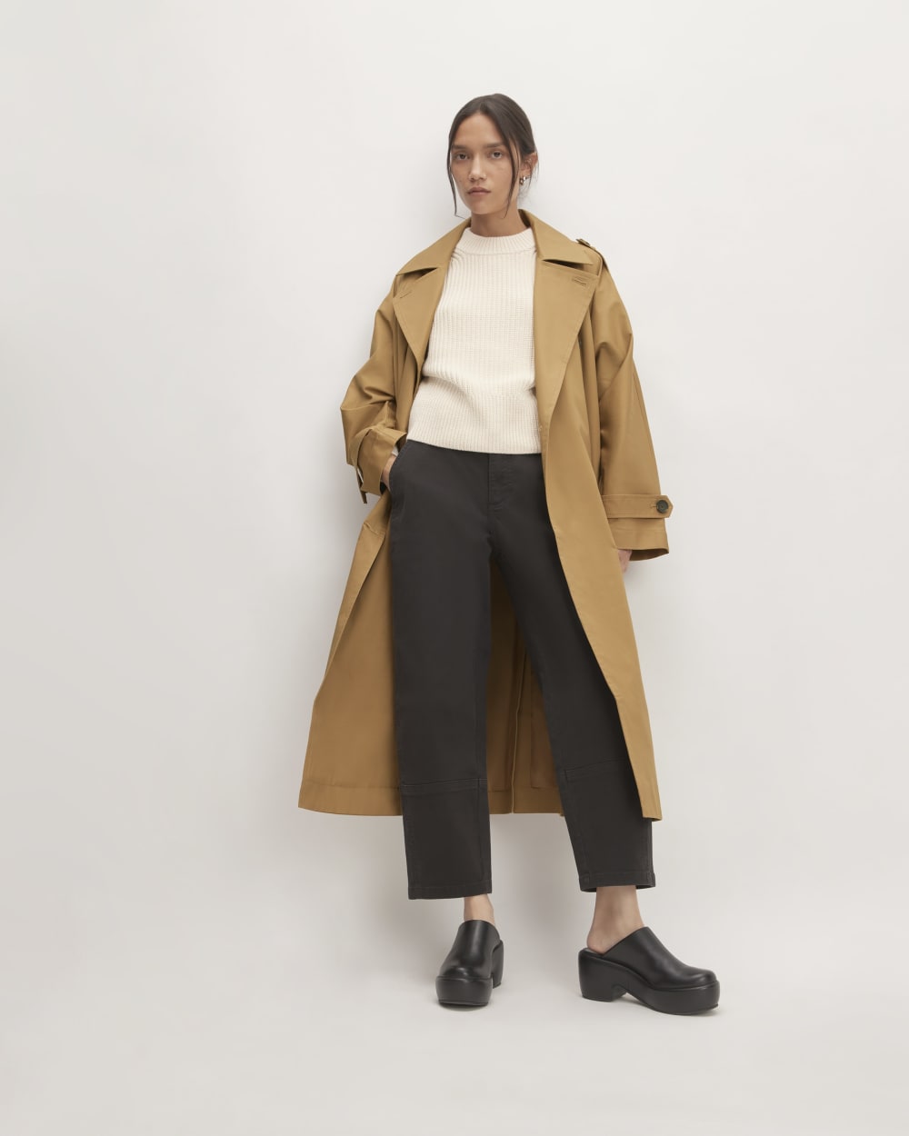 The Cotton Long Trench Coat Toasted Coconut – Everlane