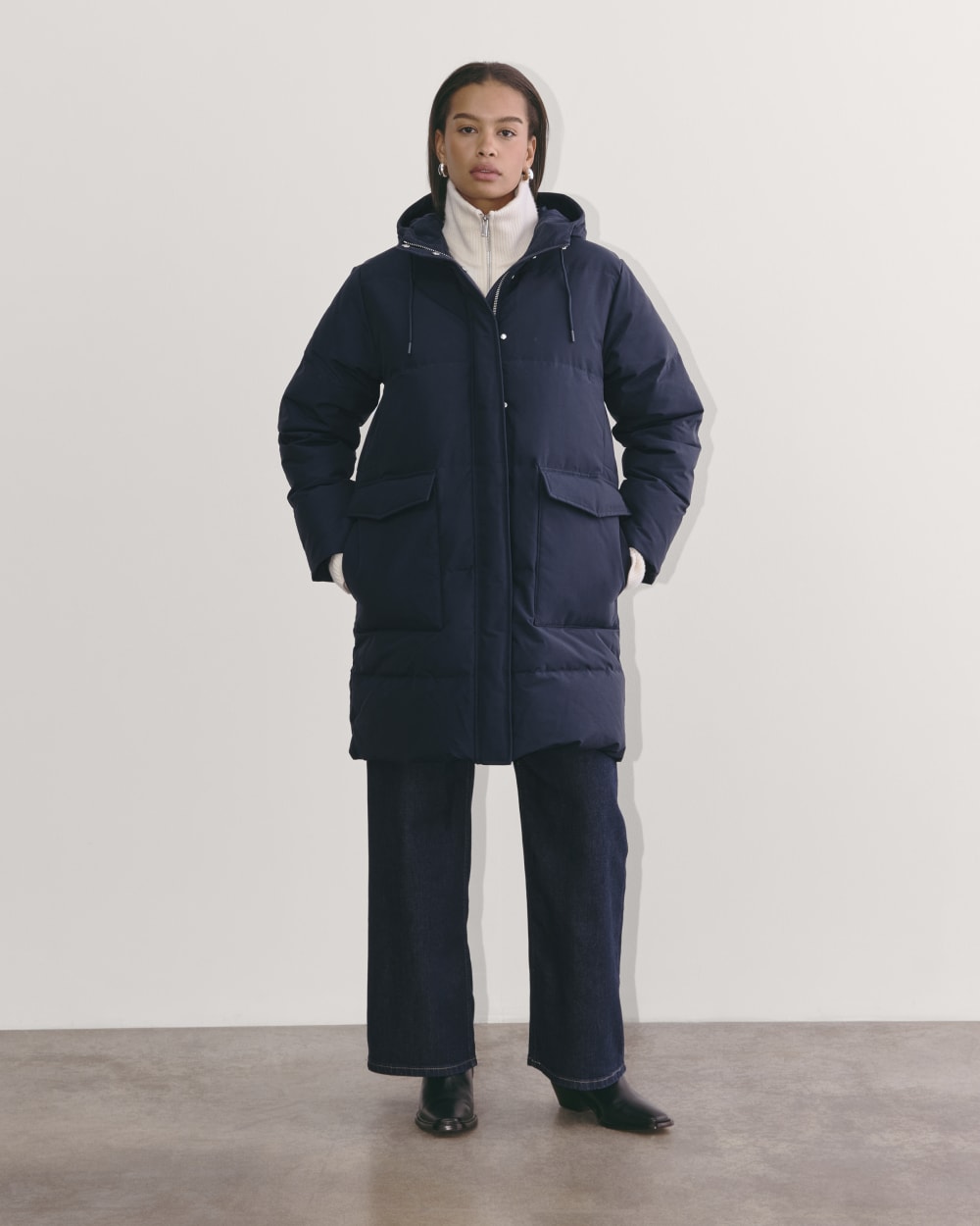 womens-renew-long-puffer-navy | primary