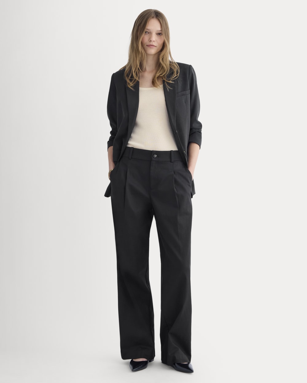 womens-wide-cargo-trouser-buttersmooth-long-black | primary