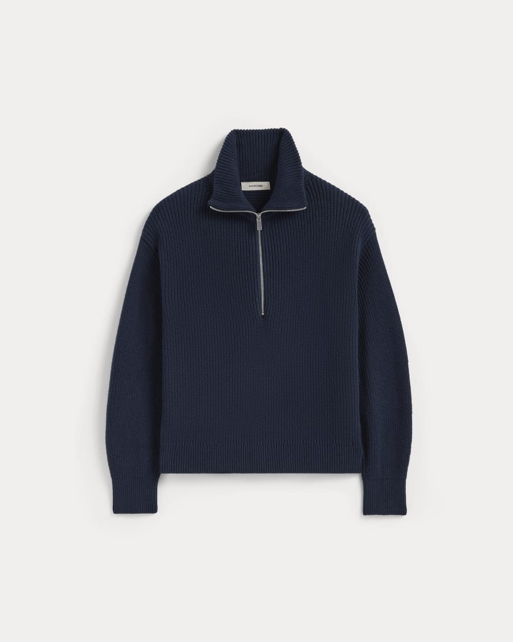 womens-cotton-half-zip-sweater-navy | alt