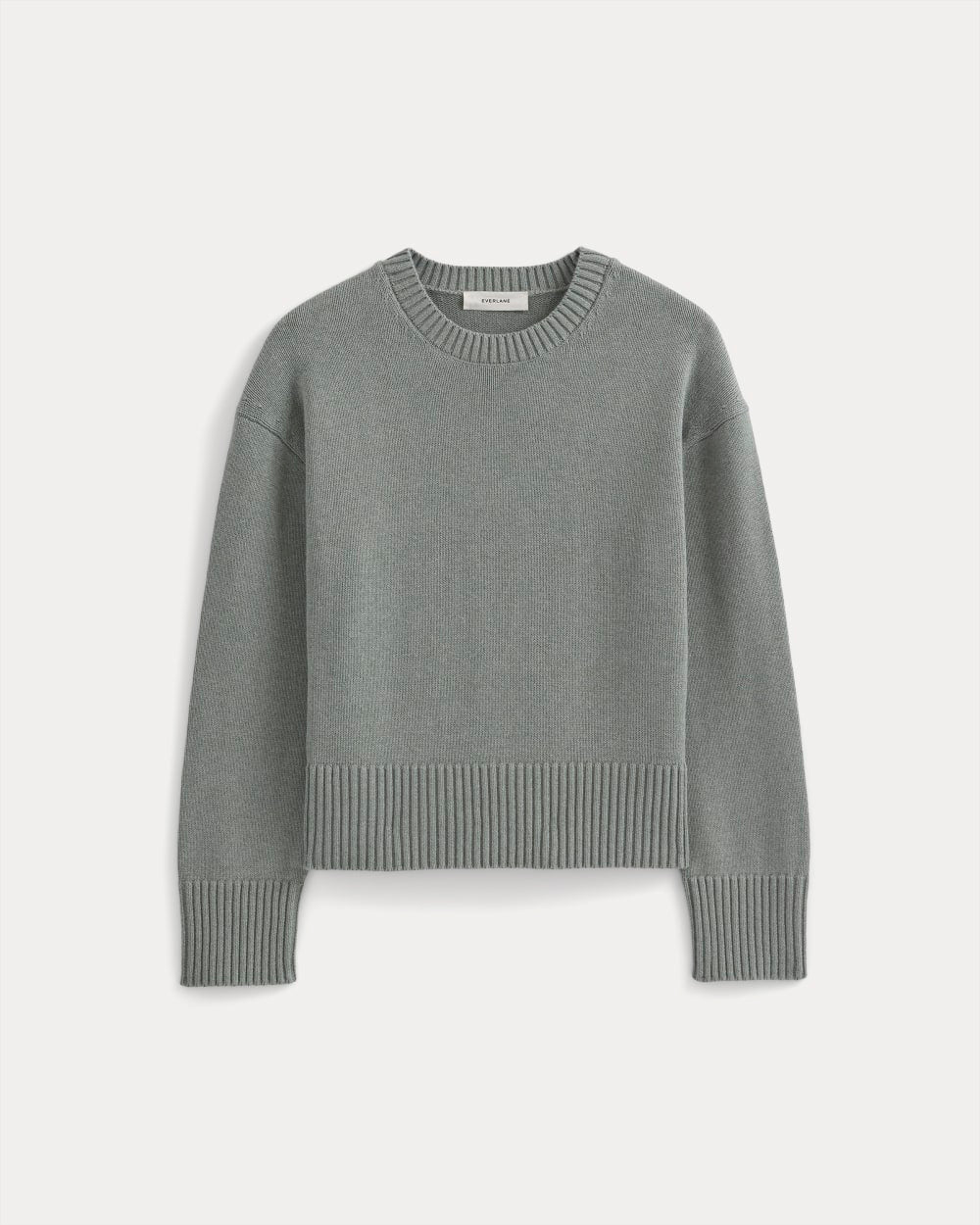 womens-organic-cotton-crew-sweater-heathered-lilypad | alt
