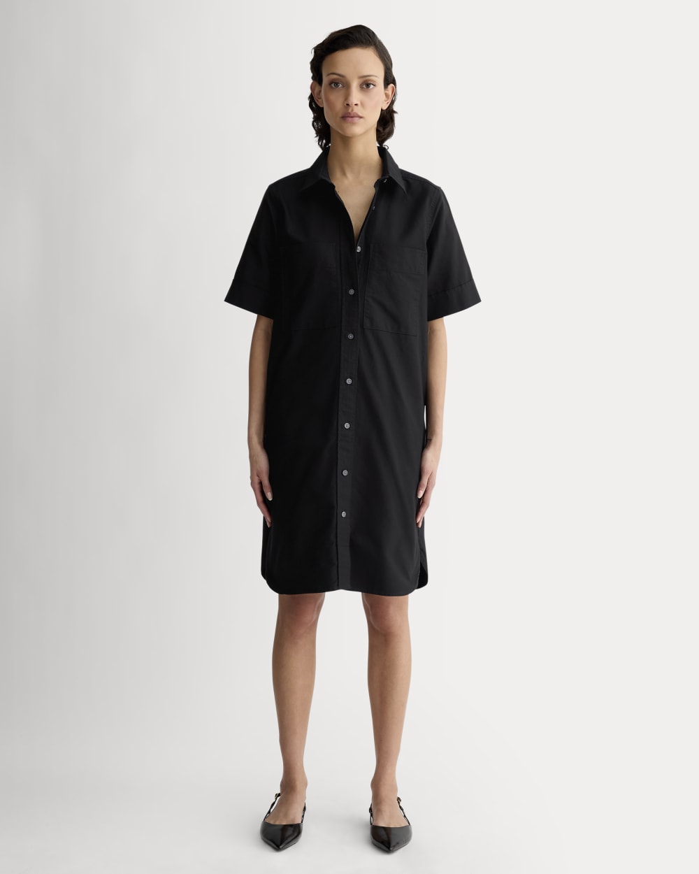 The Oxford Short-Sleeve Shirt Dress Black – Everlane