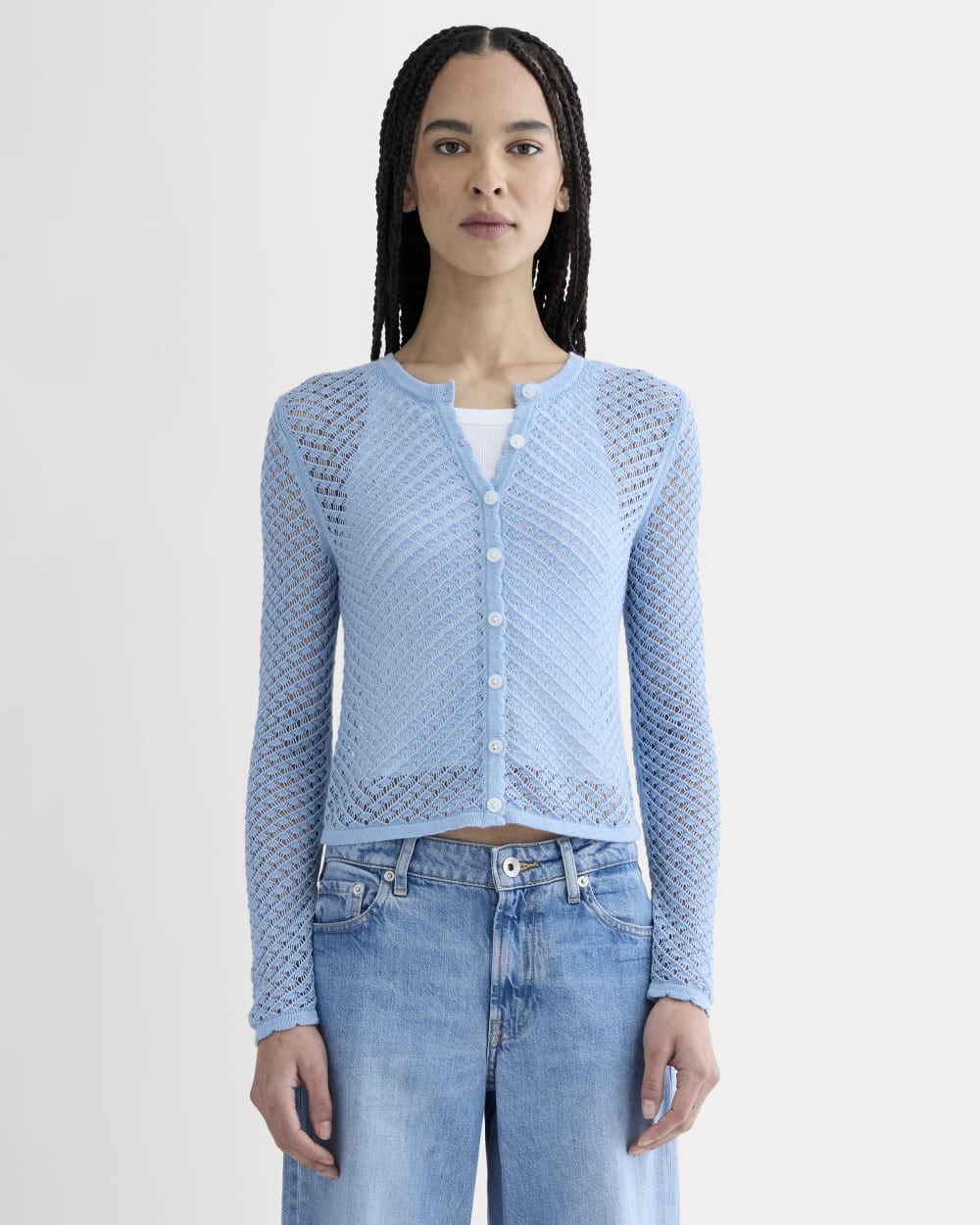 The Lace Knit Cardigan | Sky Blue – Everlane