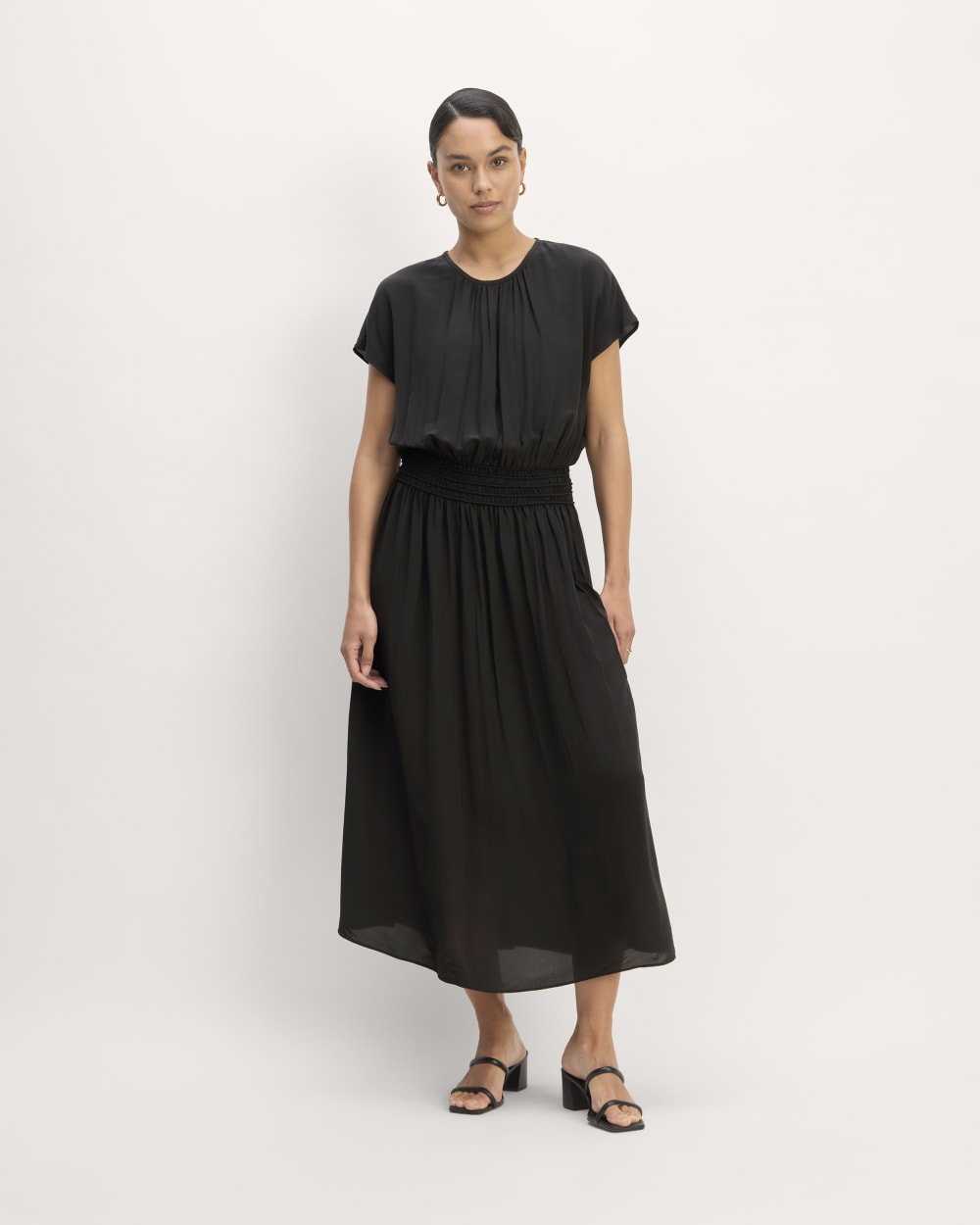The Gathered Midi Dress | Black  Everlane