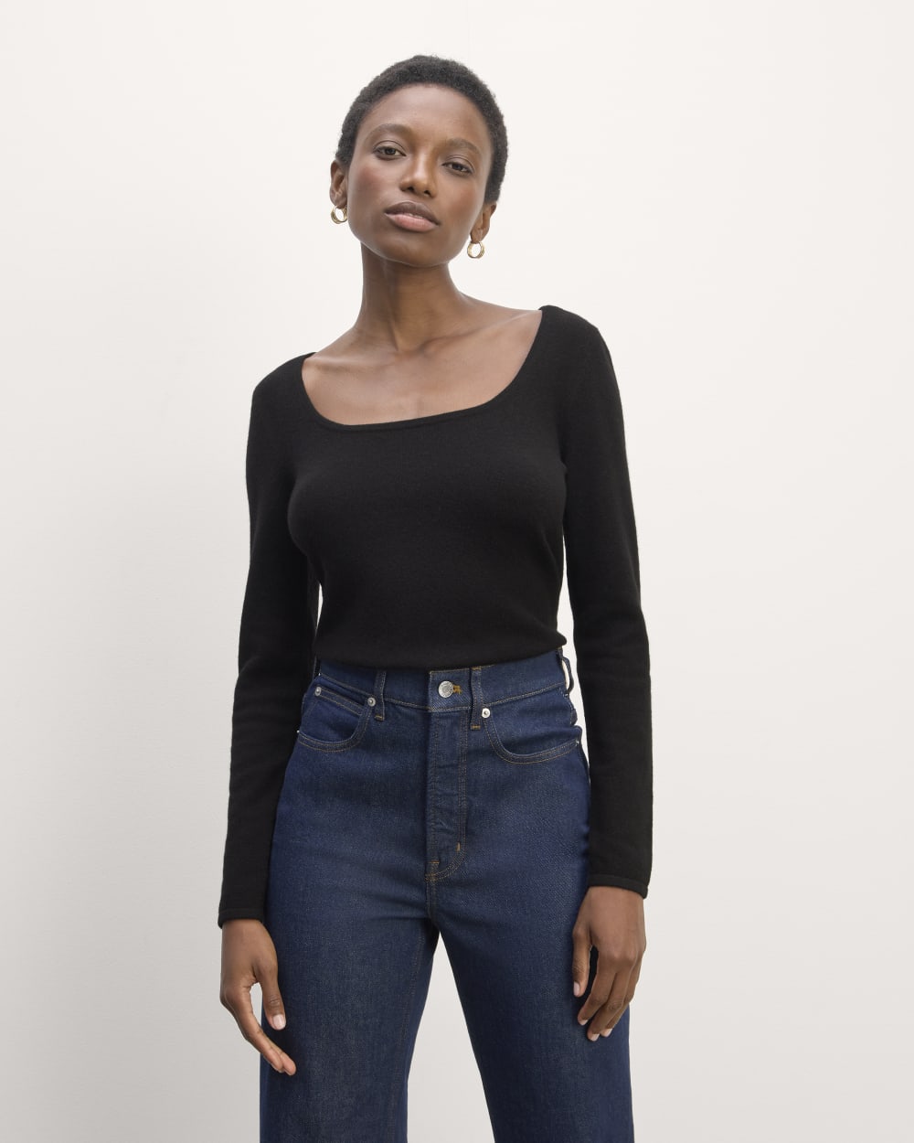womens-cashmere-square-neck-sweater-black | primary