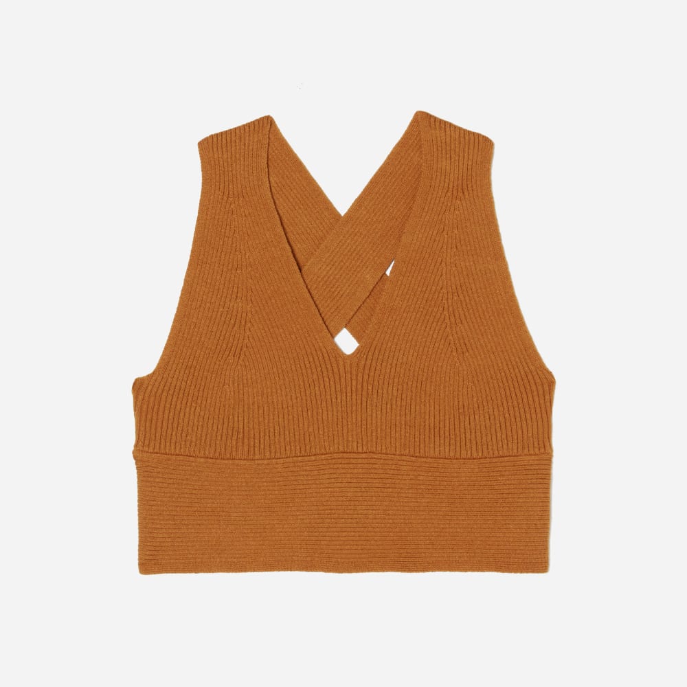 womens-cotton-crossback-cropped-sweater-butter-caramel | alt