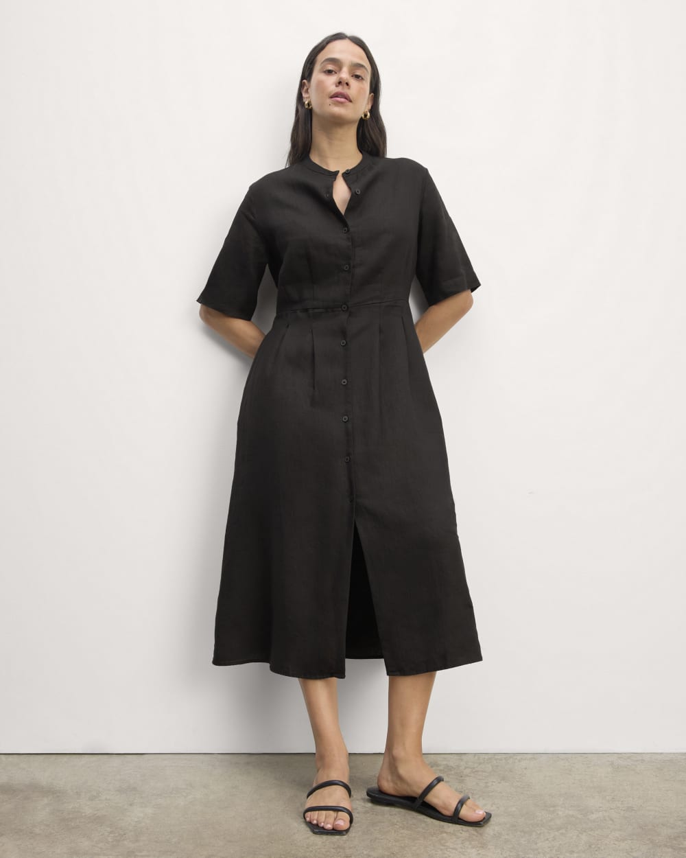 The Frolic Dress in Linen | Black Everlane The Frolic Dress in Linen | Black Everlane