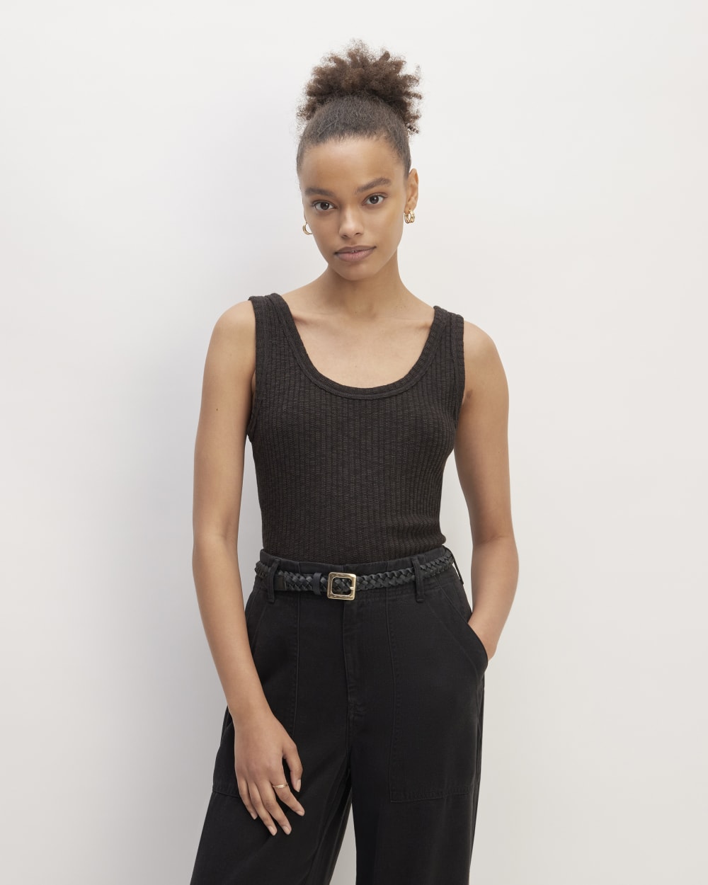 OVERNEATH Rib Tank Rib Sleeves セット チャコール OVERNEATH Rib Tank Rib Sleeves セット チャコール