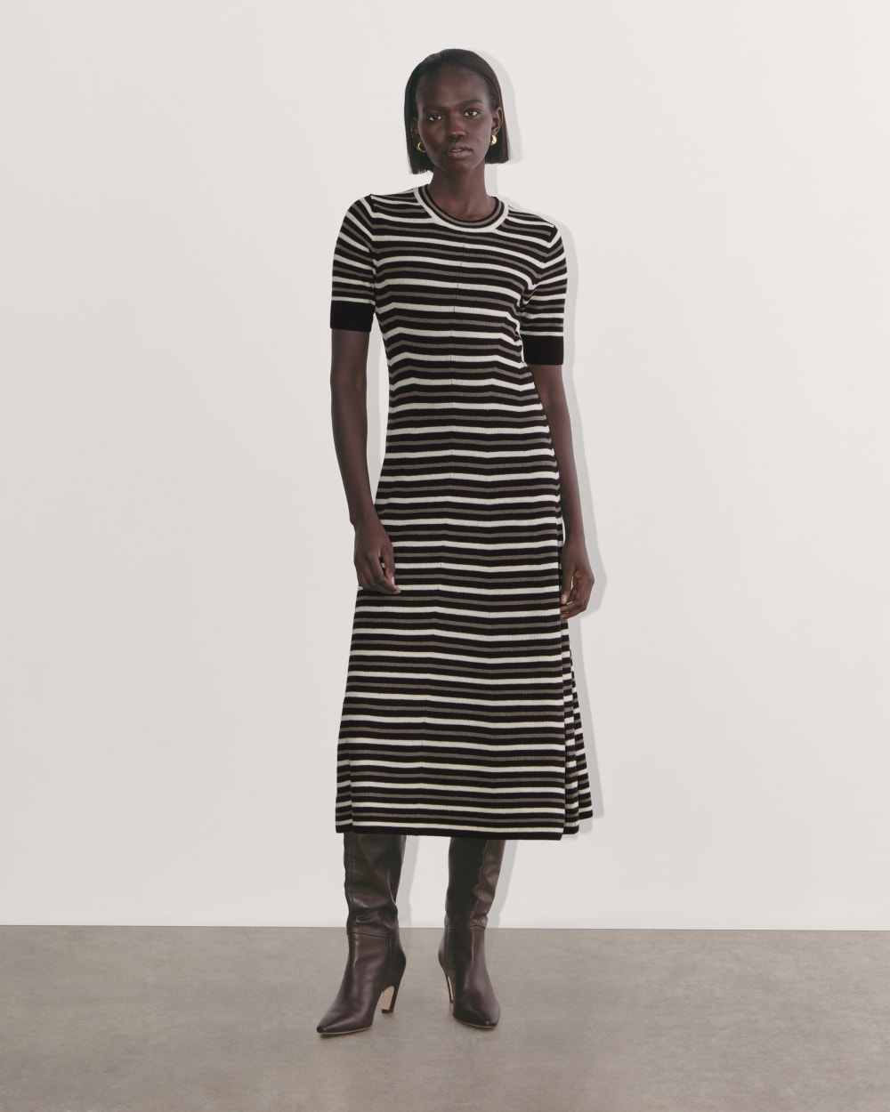 The Ribbed Sweater Dress | Taupe / Canvas / Black  Everlane