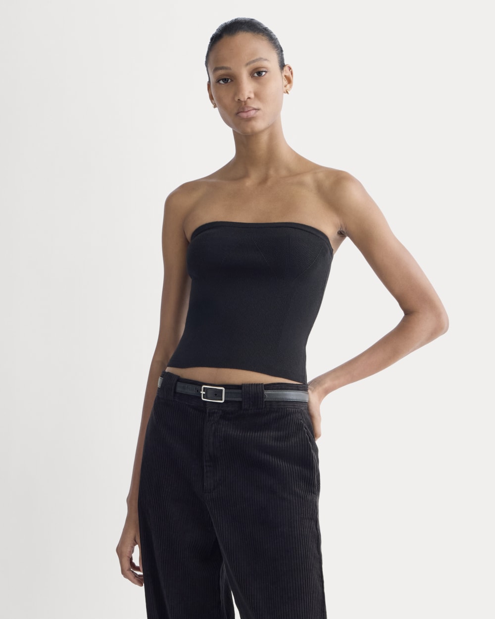 womens-knit-tube-top-black | primary