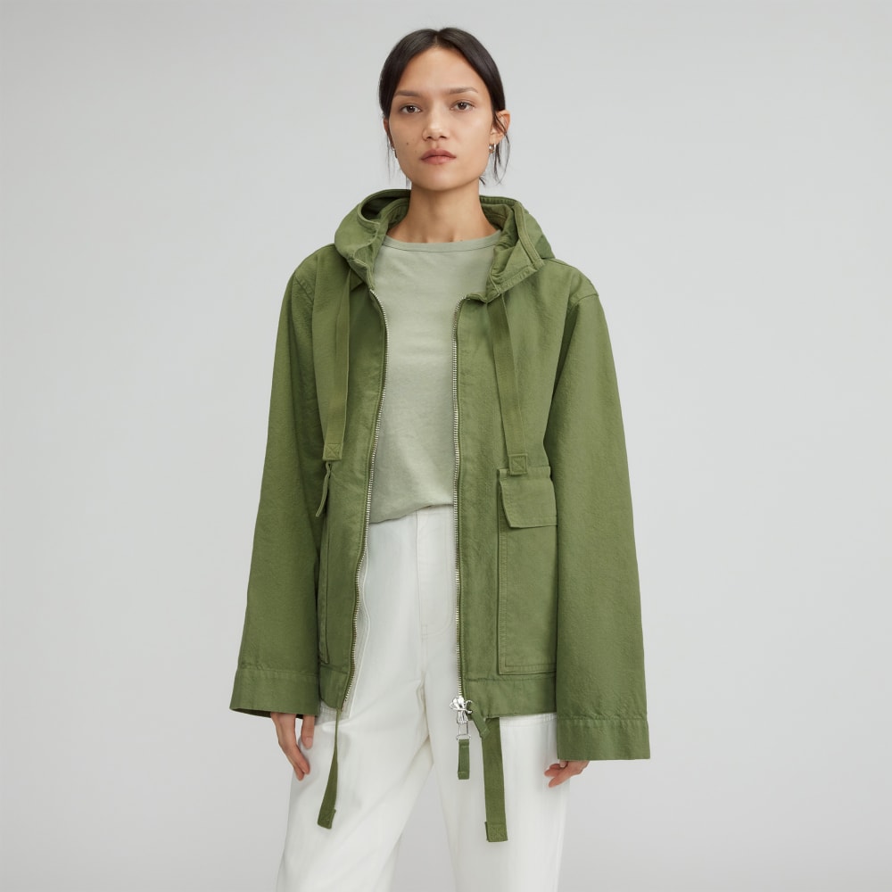 womens-canvas-organic-cotton-anorak-forest-green | primary