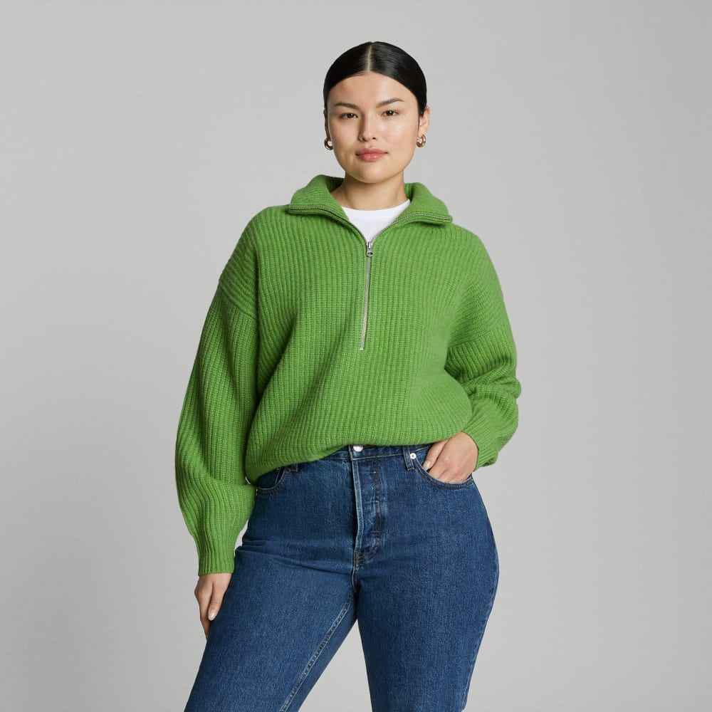 The Half-Zip Sweater in Luxe Merino | Salted Lime – Everlane
