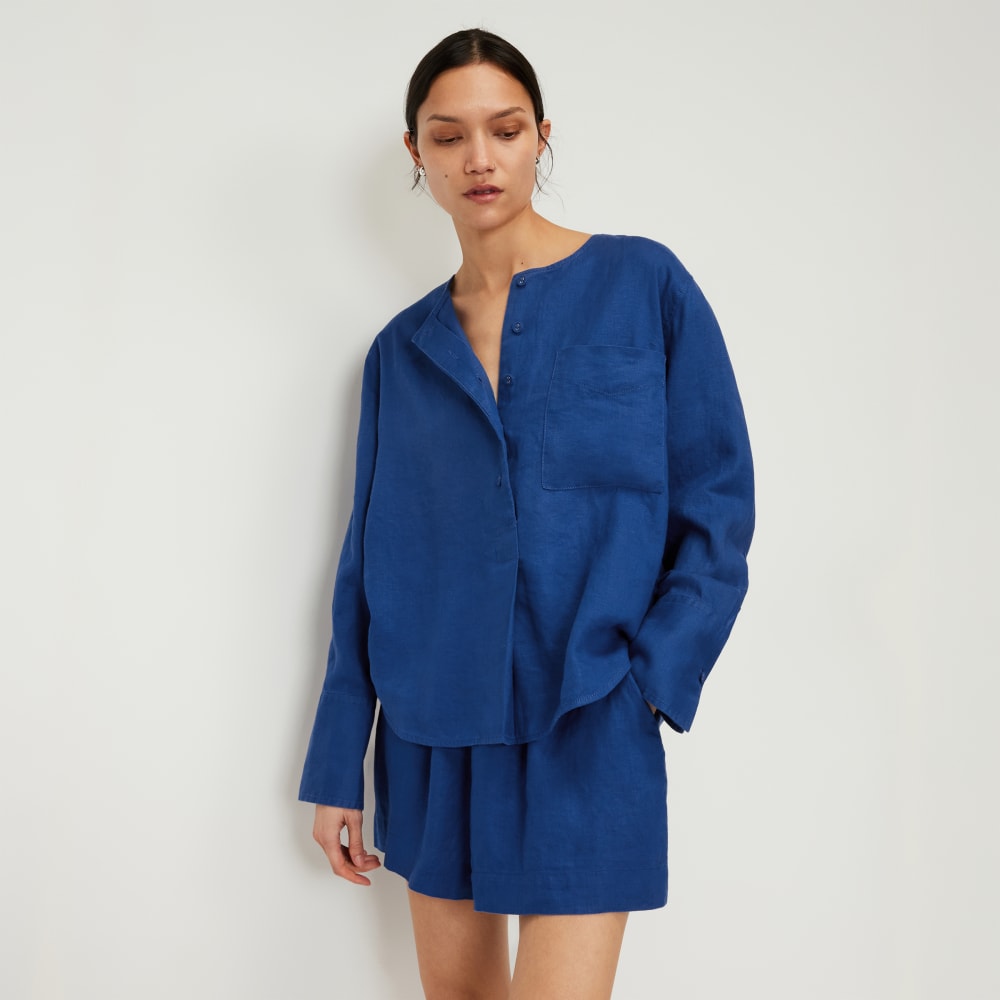 The Linen Popover Shirt | Mazarine Blue – Everlane