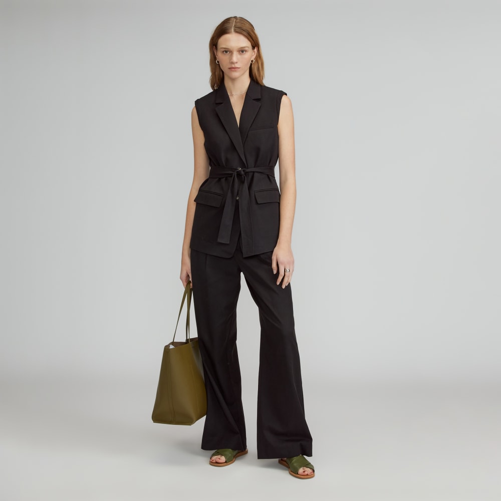 womens-tencel-sleeveless-blazer-black