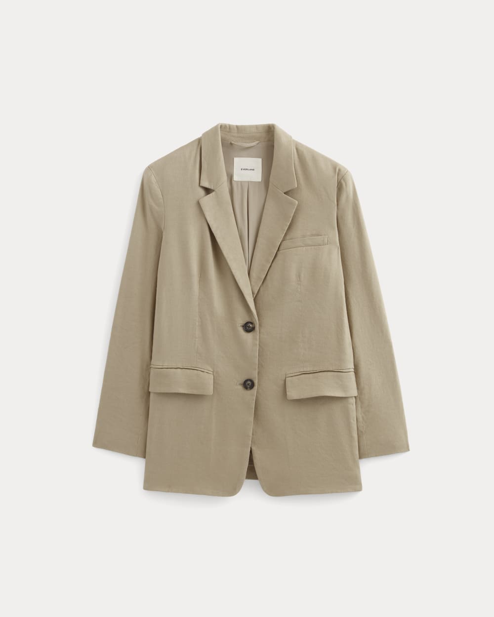 womens-oversized-blazer-stretch-linen-trench-coat-khaki | alt