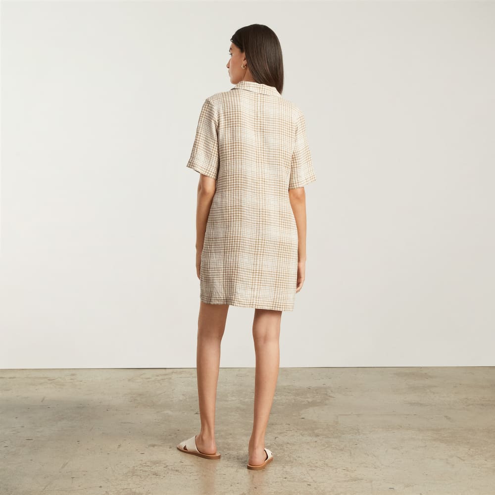 womens-linen-workwear-dress-coffee-grid