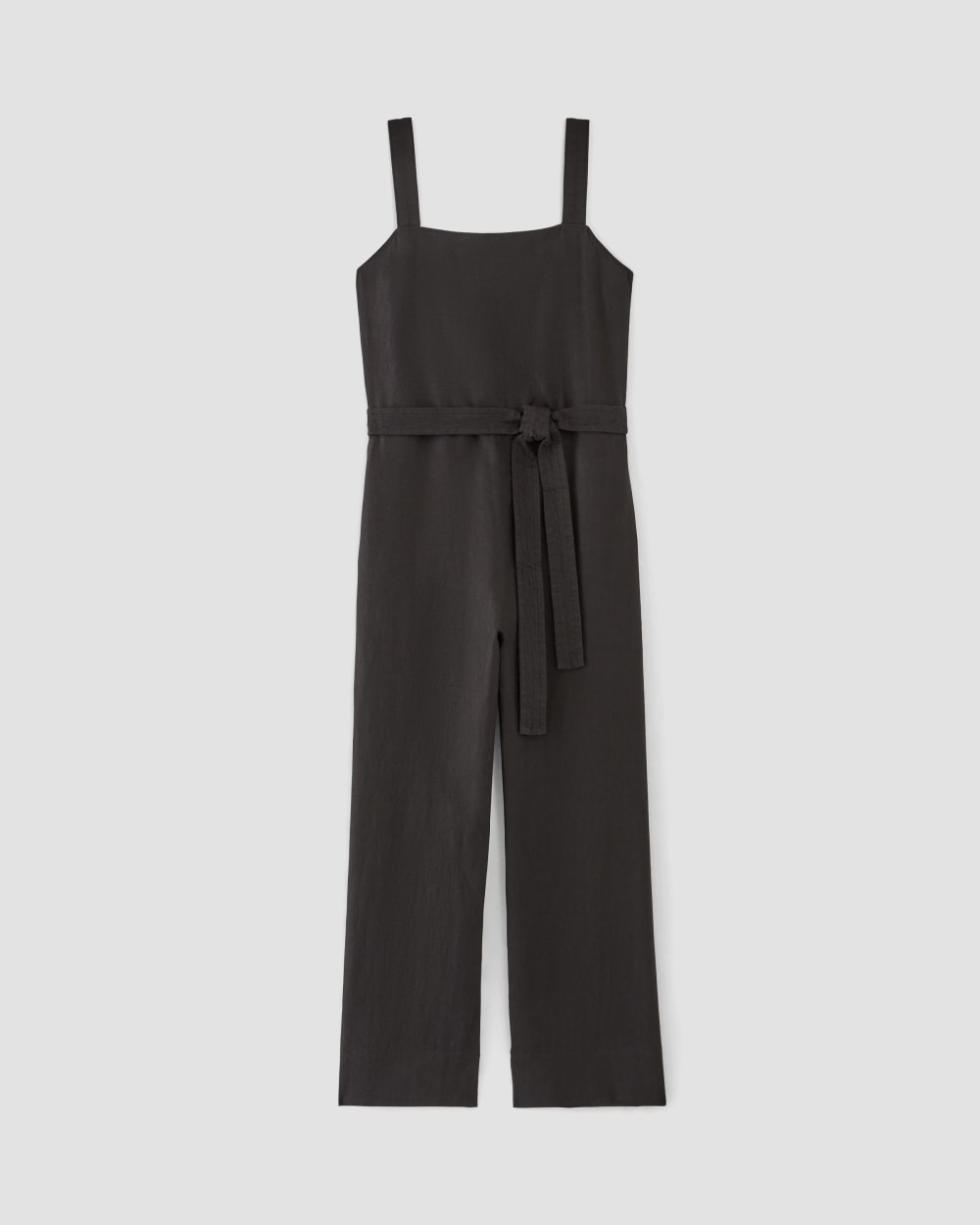 womens-linen-side-button-jumpsuit-black | alt