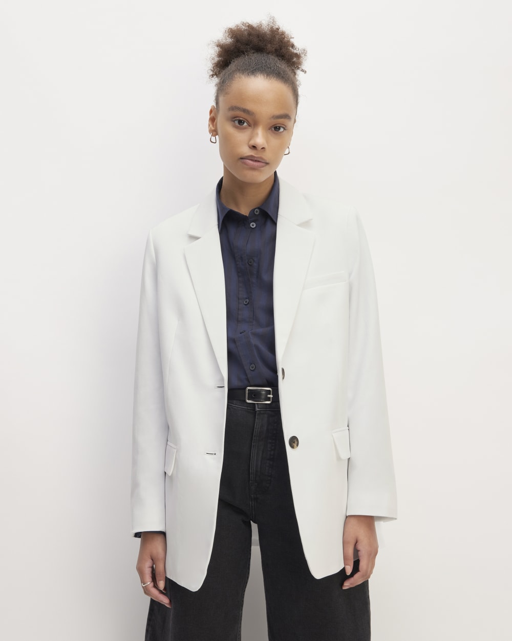 white blazer with dress The Oversized Blazer in Buttersmooth
