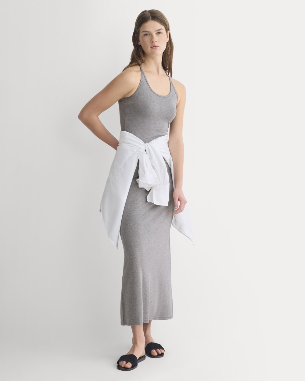 womens-racerback-maxi-knit-dress-mid-heather-grey | primary