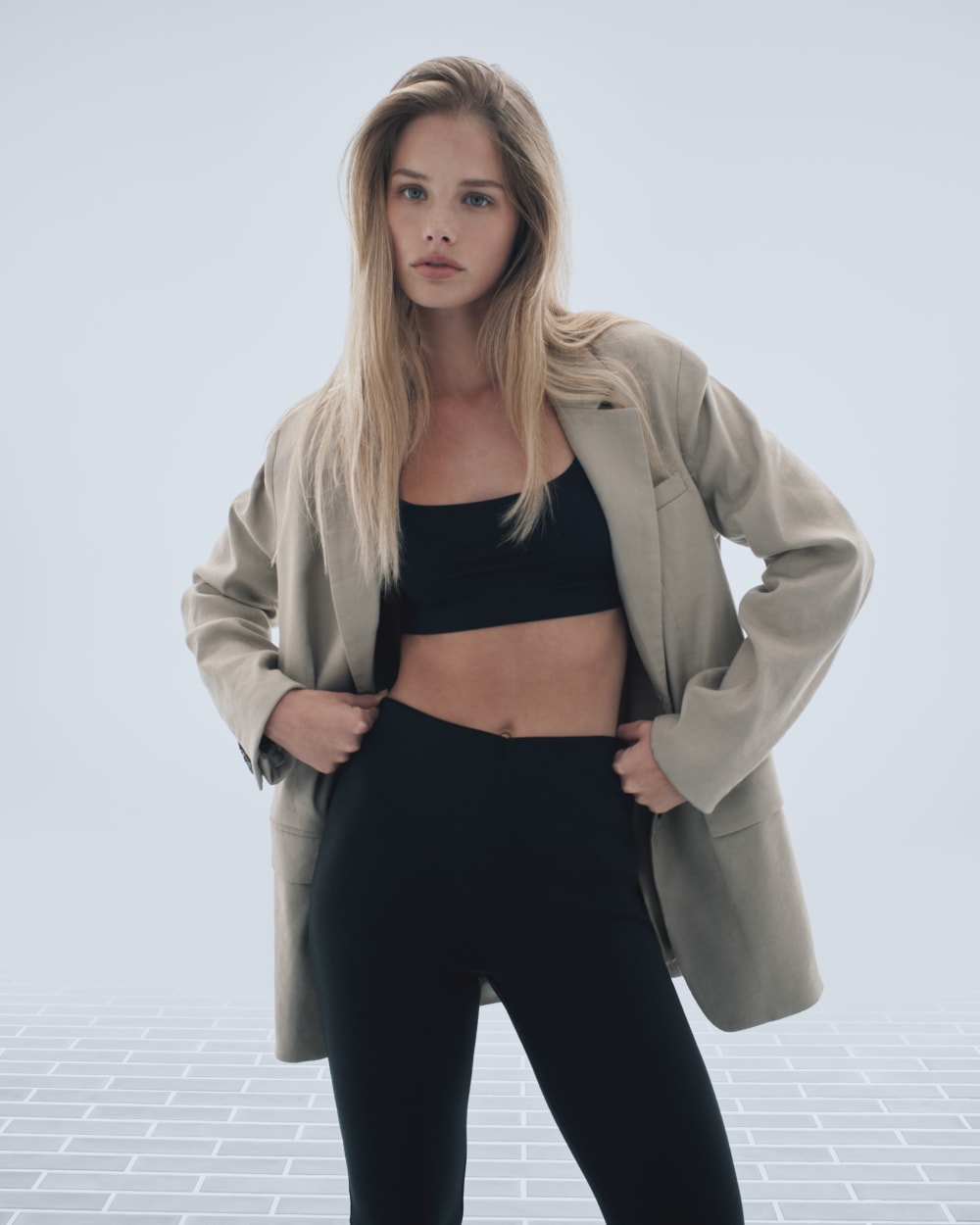 womens-oversized-blazer-stretch-linen-trench-coat-khaki | editorial