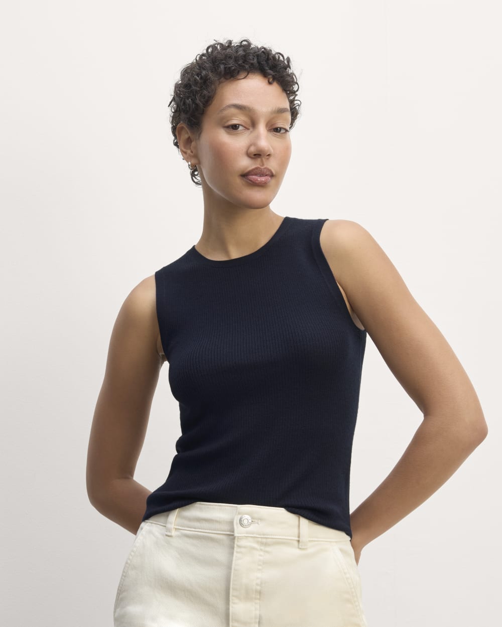 womens-ultrafine-merino-ribbed-shell-tank-navy | primary