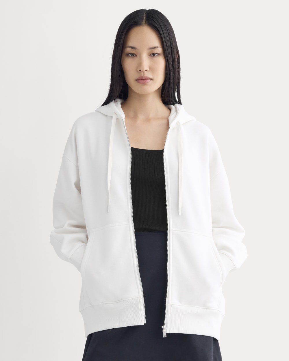 Luxe Fleece Oversized Full-Zip Hoodie | Bone – Everlane
