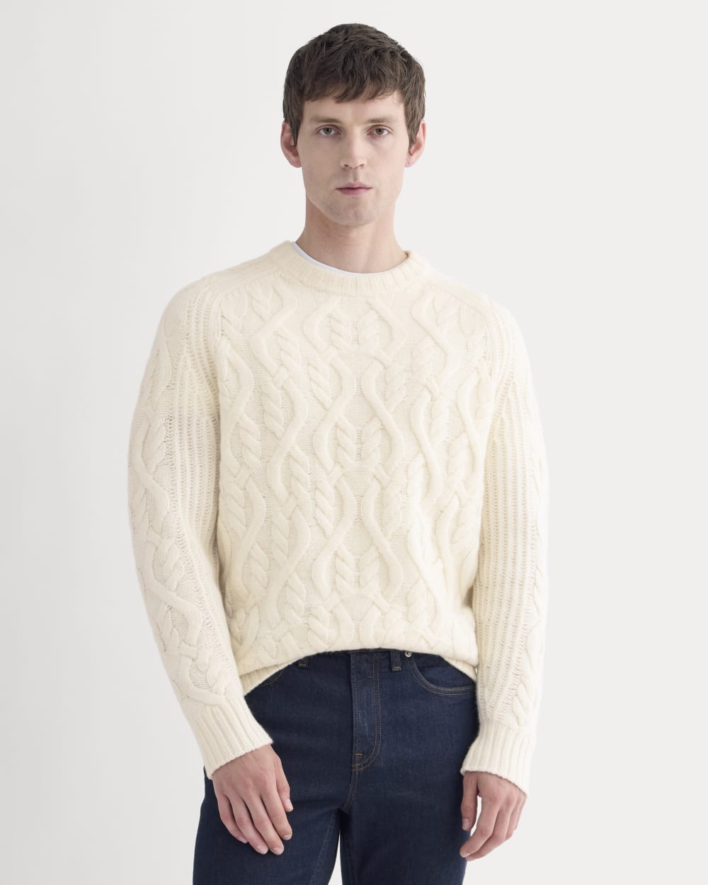 Cable Knit Crew in Luxe Merino
