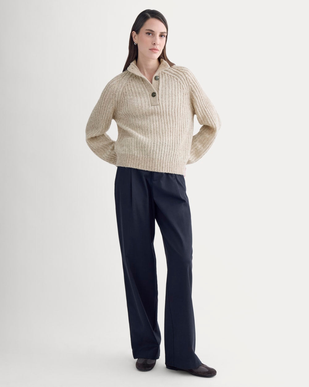 womens-mixed-ribbed-henley-sweater-heathered-almond-bone-stripe