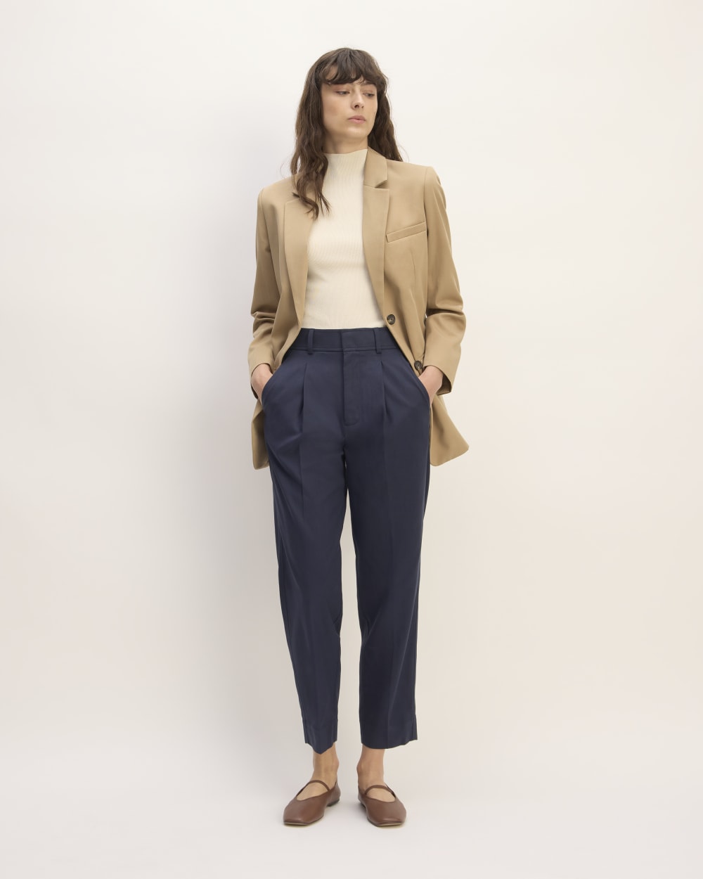 The Draper Tapered Pant in Buttersmooth | Navy – Everlane