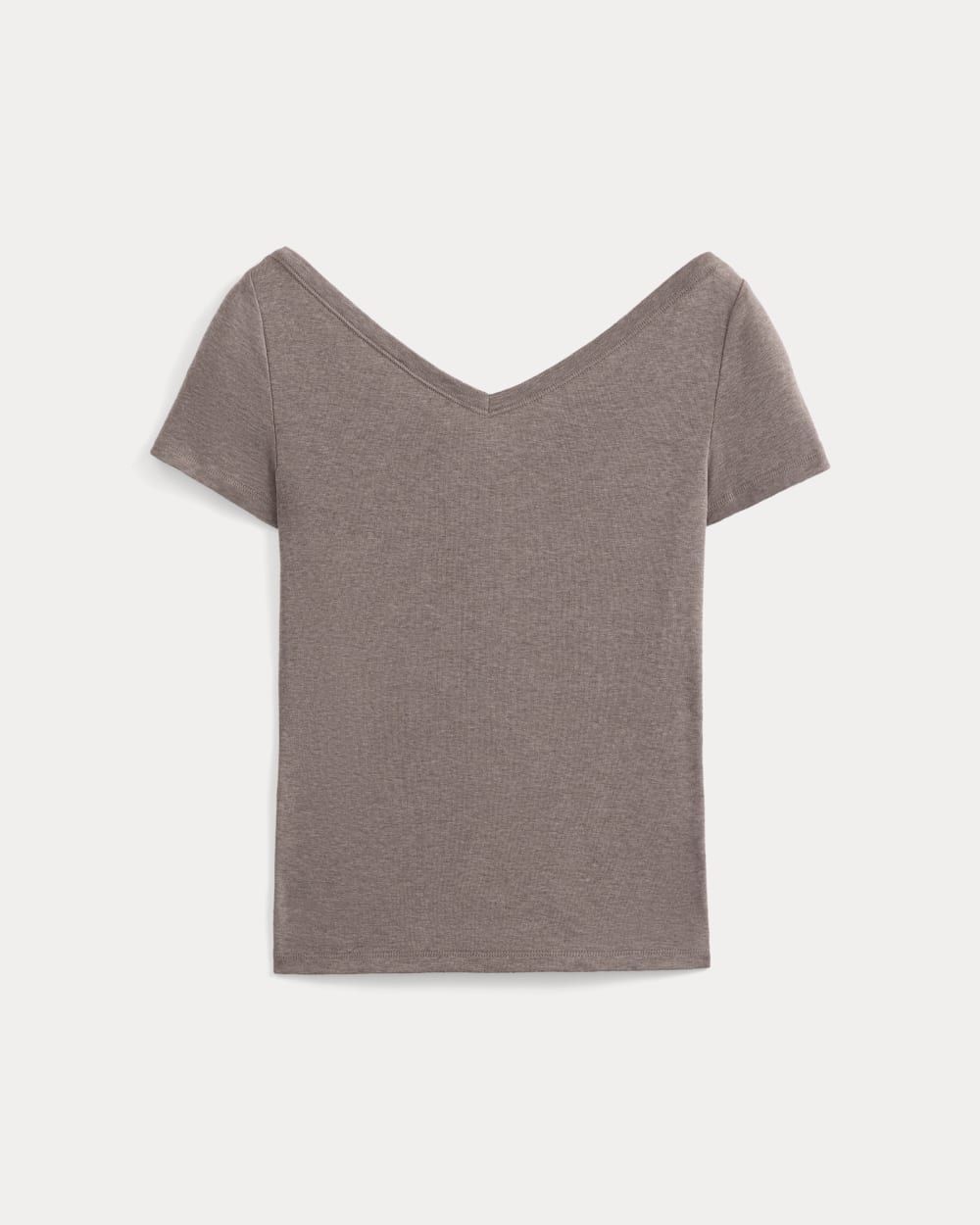 womens-everlight-short-sleeve-v-neck-top-heathered-chocolate-chip | alt