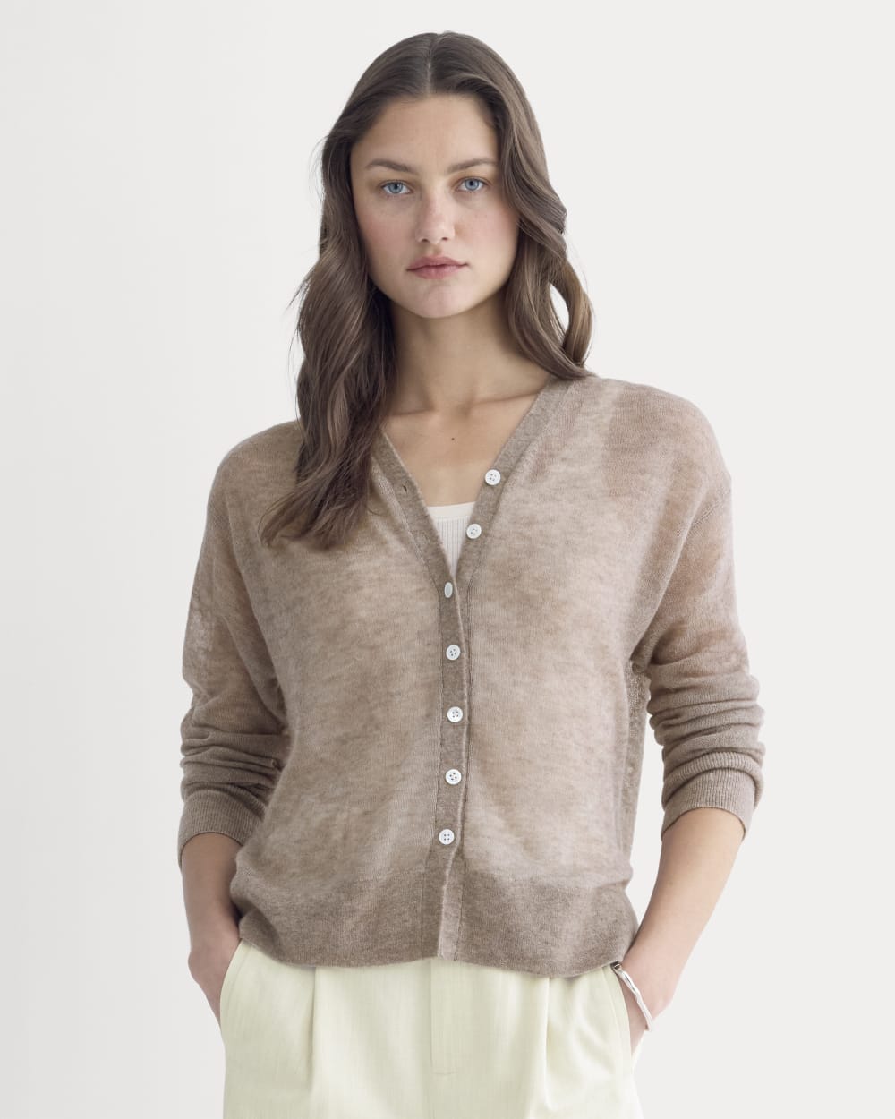 The Air Alpaca ™ High V Cardigan | Heathered Chocolate Chip – Everlane