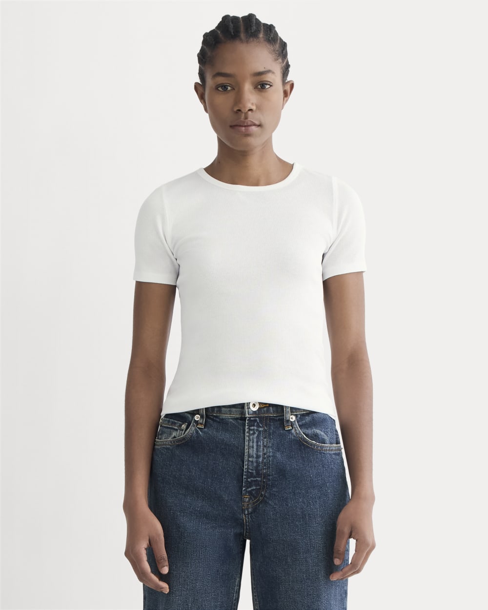 The Luxe Rib Crew | White – Everlane