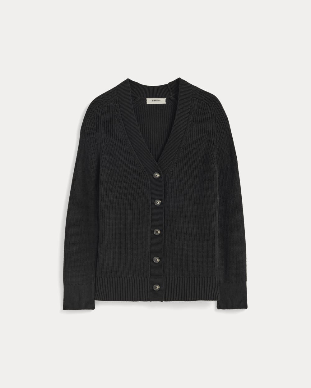 womens-cotton-v-neck-cocoon-cardigan-black | alt