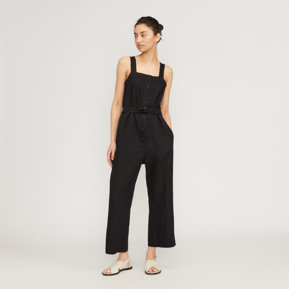 womens-linen-picnic-jumpsuit-washed-black | primary