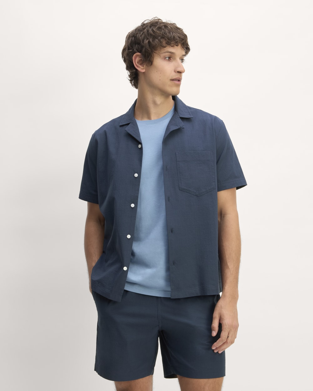 The Seersucker Short-Sleeve Shirt | Deep Blue – Everlane